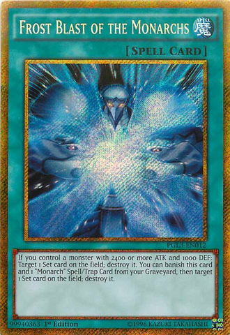 Frost Blast of the Monarchs [PGL3-EN012] Gold Secret Rare 