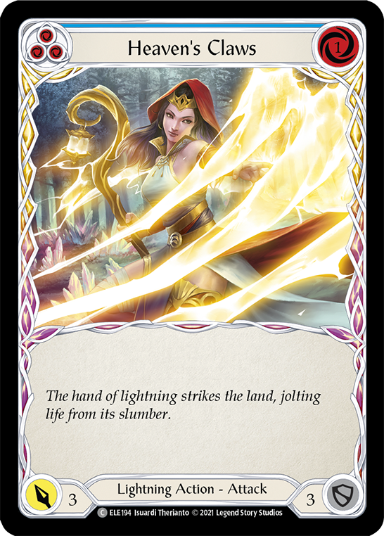 Heaven's Claws (Blue) [ELE194] (Tales of Aria) 1st Edition Rainbow Foil 