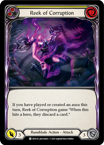 Reek of Corruption (Yellow) [EVR114] (Everfest) 1st Edition Rainbow Foil 