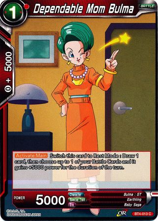 Dependable Mom Bulma (BT4-013) [Colossal Warfare]