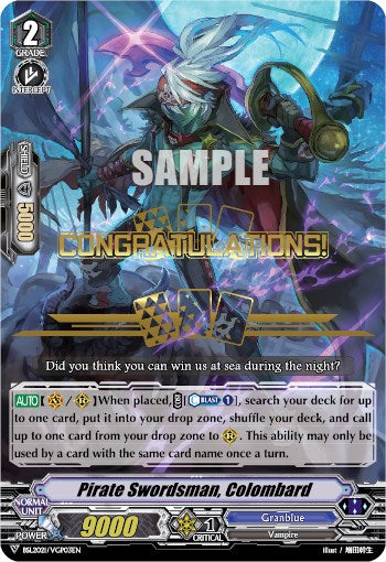 Pirate Swordsman, Colombard (Hot Stamped) (BSL2021/VGP03EN) [Bushiroad Event Cards]