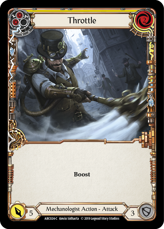 Throttle (Yellow) [ARC024-C] (Arcane Rising) 1st Edition Rainbow Foil 