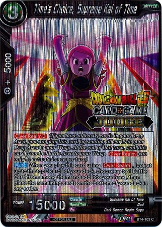 Time's Choice, Supreme Kai of Time (Level 2) (BT4-103) [Judge Promotion Cards] 
