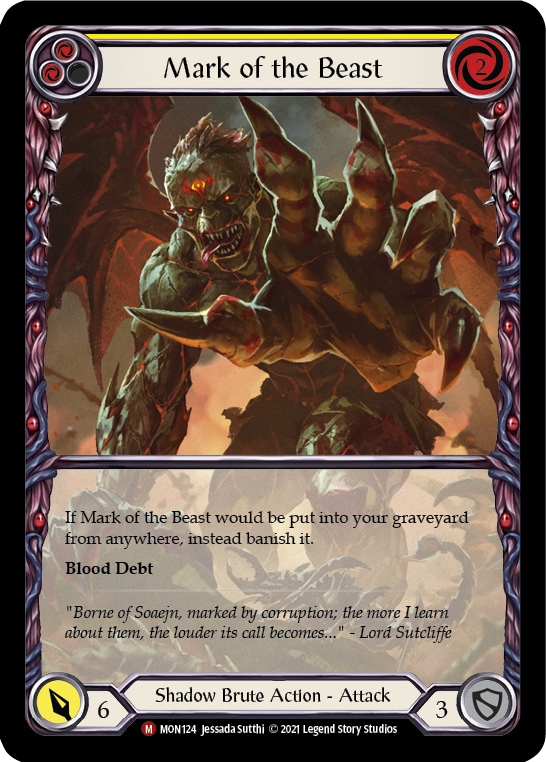 Mark of the Beast (Extended Art) [MON124-EA] (Monarch) 1st Edition Rainbow Foil 
