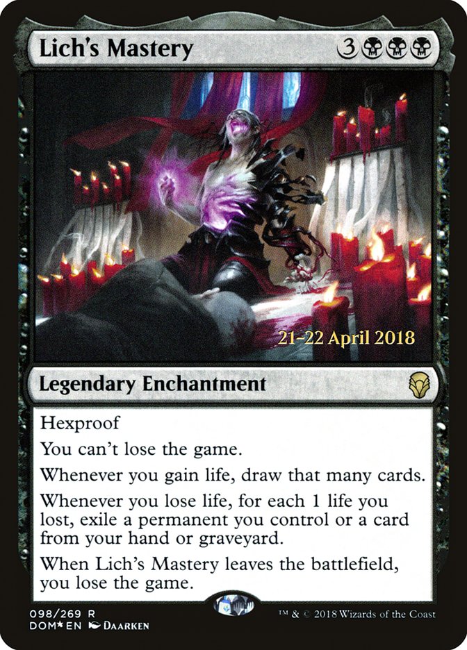 Lich's Mastery [Dominaria Prerelease Promos] 