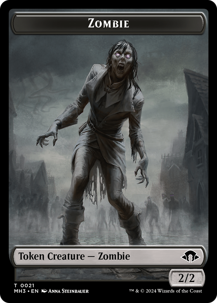Insect (0043) (Ripple Foil) // Zombie Double-Sided Token [Modern Horizons 3 Tokens] 