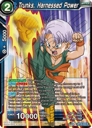Trunks, Harnessed Power (BT16-033) [Realm of the Gods] 