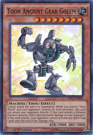 Toon Ancient Gear Golem [DRL2-EN022] Super Rare 