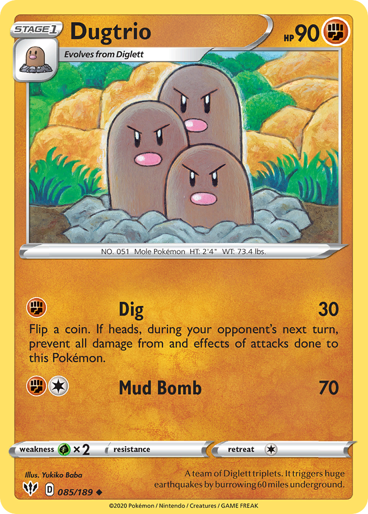 Dugtrio (085/189) [Sword &amp; Shield: Darkness Ablaze] 