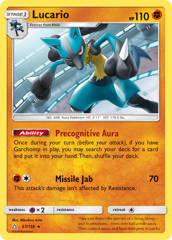 Lucario (67/156) (Theme Deck Exclusive) [Sun &amp; Moon: Ultra Prism] 