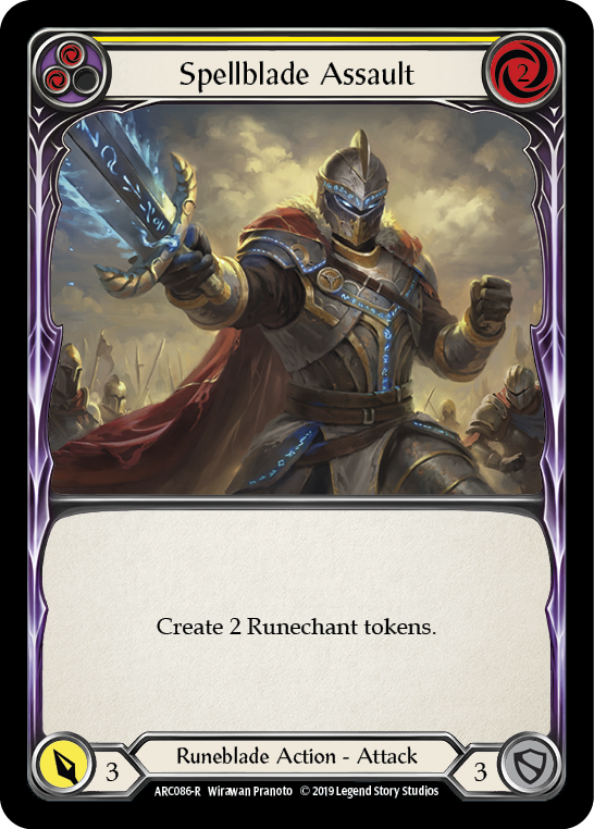 Spellblade Assault (Yellow) [ARC086-R] (Arcane Rising) 1st Edition Rainbow Foil 