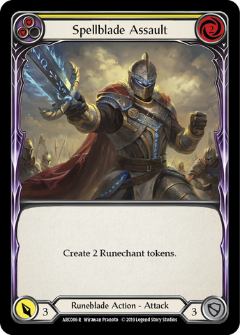 Spellblade Assault (Yellow) [ARC086-R] (Arcane Rising) 1st Edition Rainbow Foil 