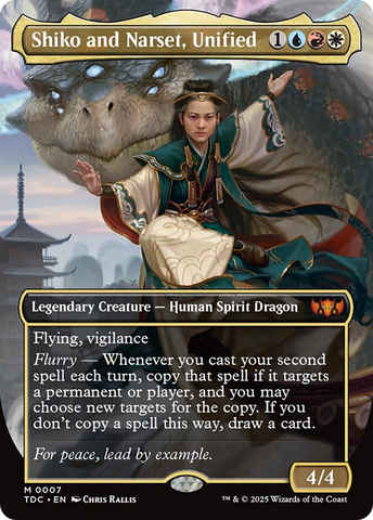 Shiko and Narset, Unified (Borderless) [Tarkir: Dragonstorm Commander] 
