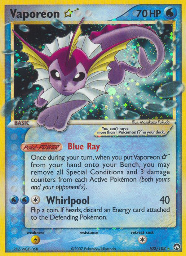 Vaporeon Star (102/108) [EX: Power Keepers] 
