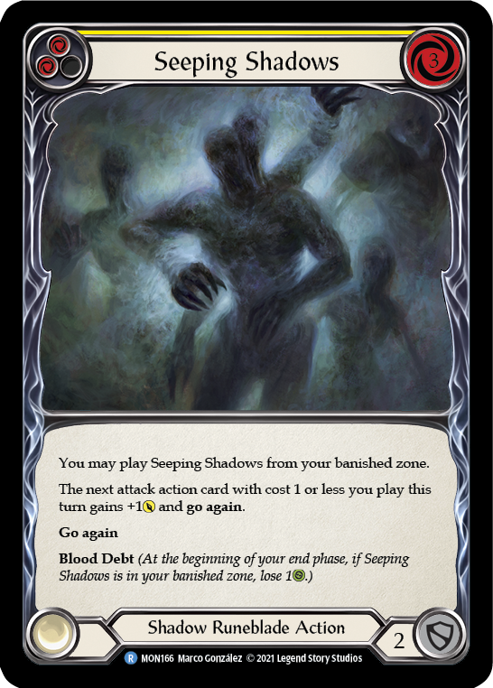 Seeping Shadows (Yellow) [MON166] (Monarch) 1st Edition Normal 