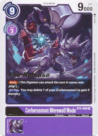 Cerberusmon: Werewolf Mode [BT4-086] [Great Legend Pre-Release Promos] 