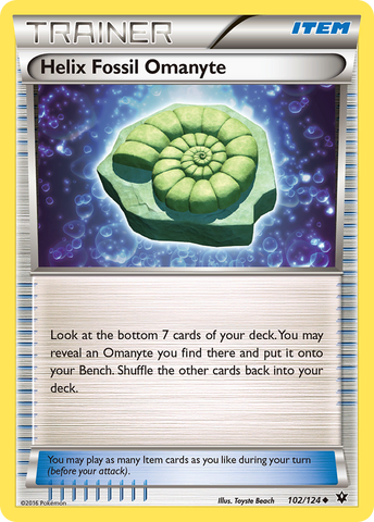 Helix Fossil Omanyte (102/124) [XY: Fates Collide] 