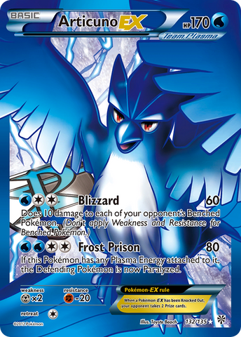 Articuno EX (132/135) [Black &amp; White: Plasma Storm] 