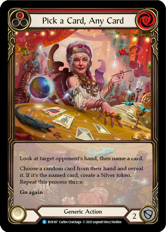 Pick a Card, Any Card (Red) [EVR167] (Everfest) 1st Edition Extended Art Rainbow Foil 
