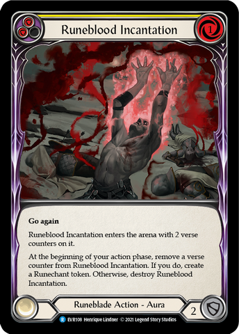 Runeblood Incantation (Yellow) [EVR108] (Everfest) 1st Edition Rainbow Foil 