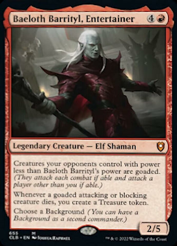 Baeloth Barrityl, Entertainer [Commander Legends: Battle for Baldur's Gate] 