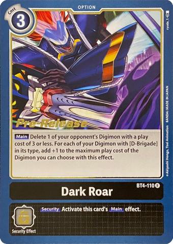 Dark Roar [BT4-110] [Great Legend Pre-Release Promos] 