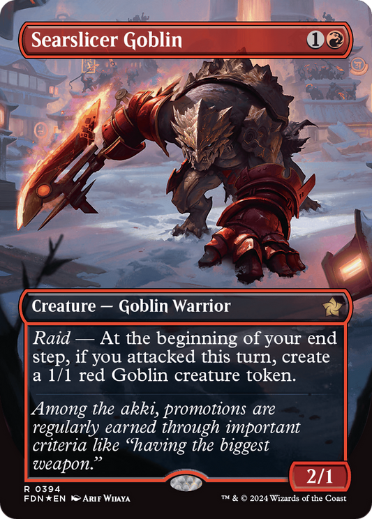 Searslicer Goblin (Borderless) (Mana Foil) [Foundations]