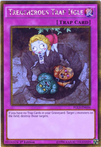 Treacherous Trap Hole [PGL3-EN036] Gold Secret Rare 
