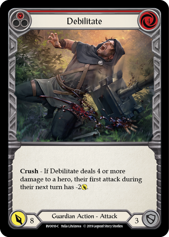 Debilitate (Red) [BVO010-C] (Bravo Hero Deck) 1st Edition Normal 