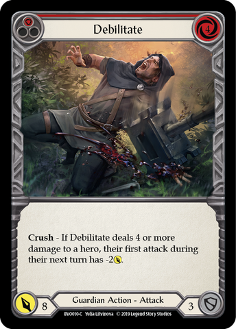 Debilitate (Red) [BVO010-C] (Bravo Hero Deck) 1st Edition Normal 