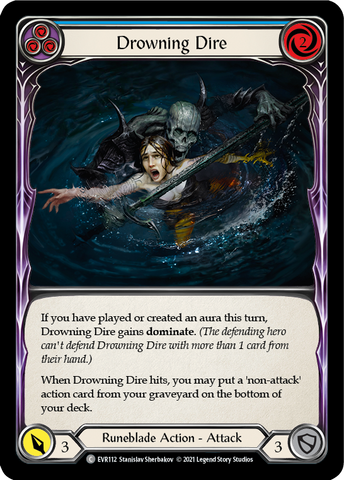 Drowning Dire (Blue) [EVR112] (Everfest) 1st Edition Rainbow Foil 