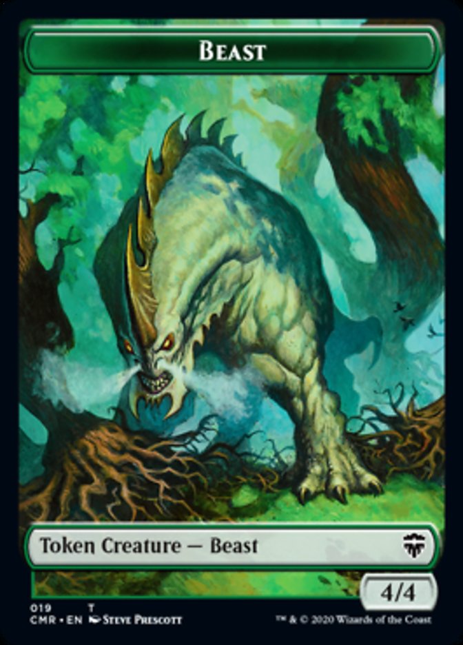 Beast (18) // Beast (19) Double-Sided Token [Commander Legends Tokens] 