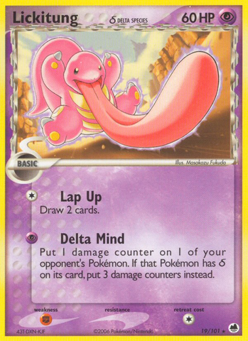 Lickitung (19/101) (Delta Species) [EX: Dragon Frontiers] 