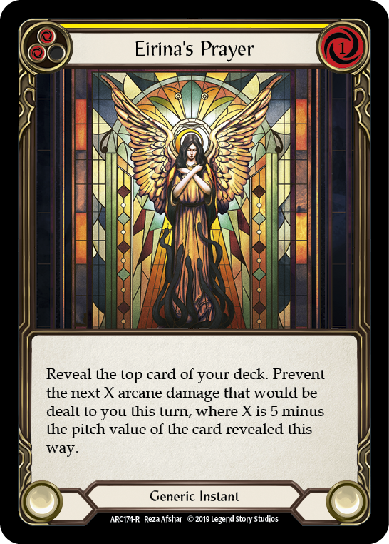 Eirina's Prayer (Yellow) [ARC174-R] (Arcane Rising) 1st Edition Rainbow Foil 