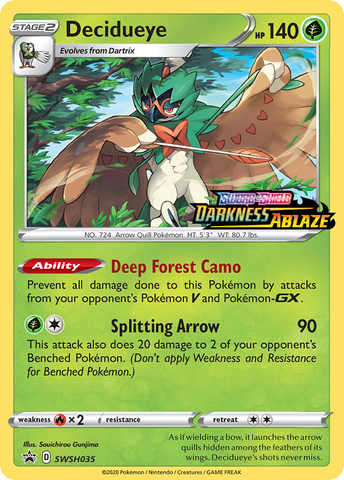 Decidueye (SWSH035) (Prerelease Promo) [Sword &amp; Shield: Black Star Promos] 