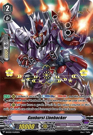 Gunburst Linebacker (Hot Stamped) (BSF2021/VGP02EN) [Bushiroad Event Cards]