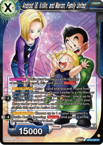 Android 18, Krillin, and Maron, Family United (BT20-030) [Power Absorbed] 