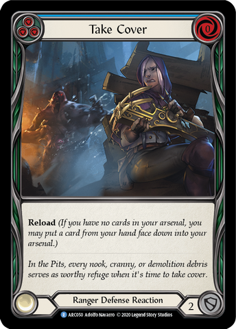 Take Cover (Blue) [U-ARC050] (Arcane Rising Unlimited) Unlimited Rainbow Foil 