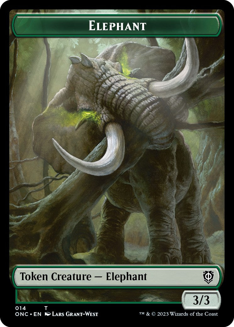 Human Soldier // Elephant Double-Sided Token [Phyrexia: All Will Be One Commander Tokens]