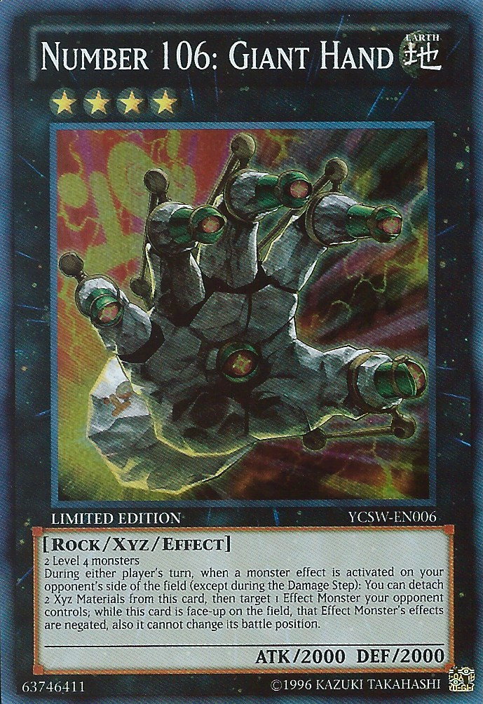 Number 106: Giant Hand [YCSW-EN006] Super Rare 