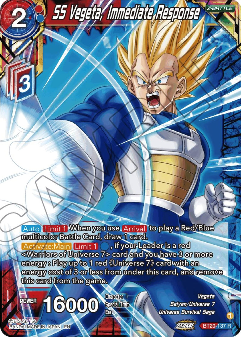 SS Vegeta, Immediate Response (BT20-137) [Power Absorbed] 