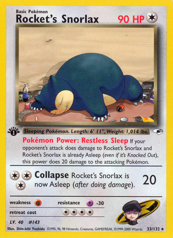 Rocket's Snorlax (33/132) [Gym Heroes 1st Edition] 