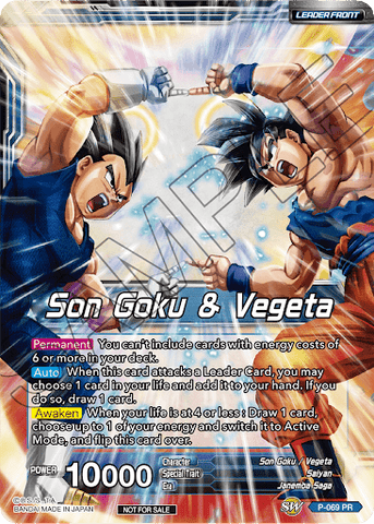 Son Goku &amp; Vegeta // Miracle Strike Gogeta (Gold Stamped) (P-069) [Mythic Booster] 