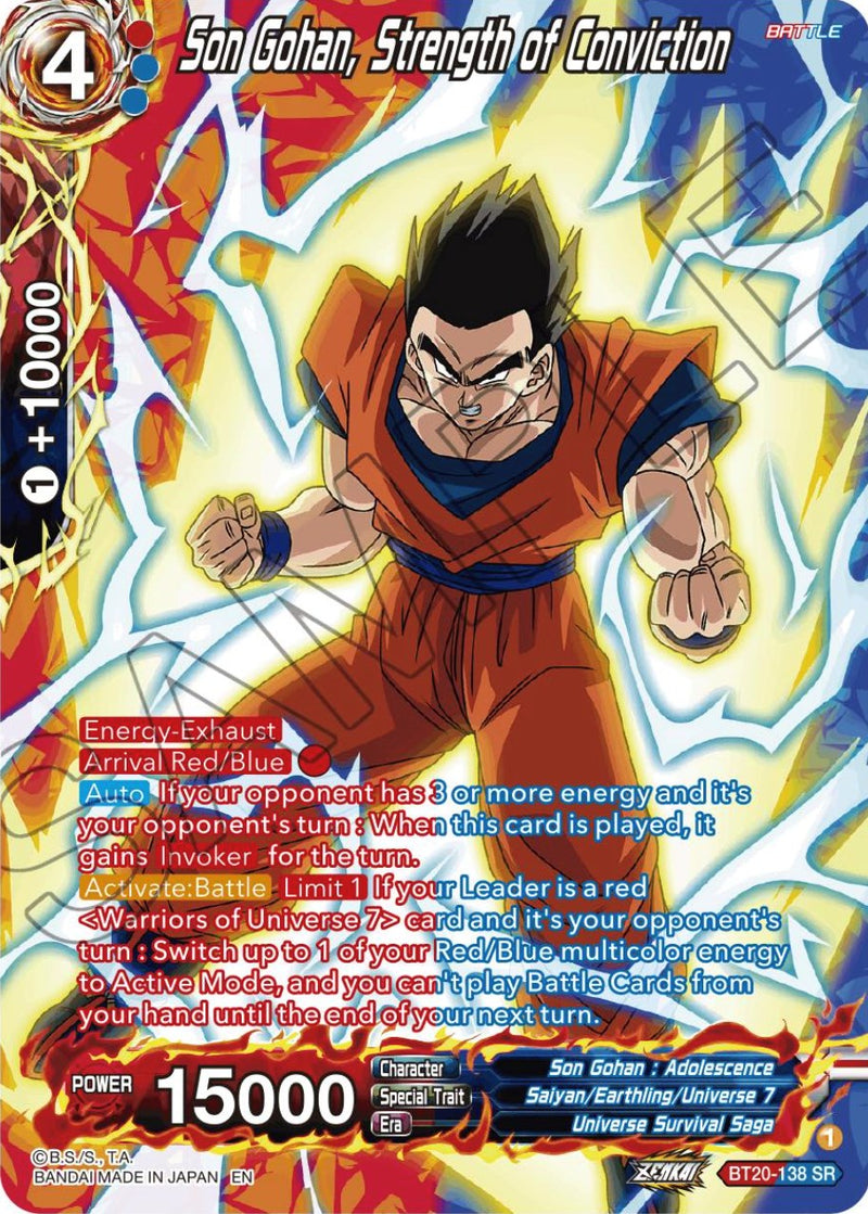 Son Gohan, Strength of Conviction (Silver Foil) (BT20-138) [Power Absorbed] 