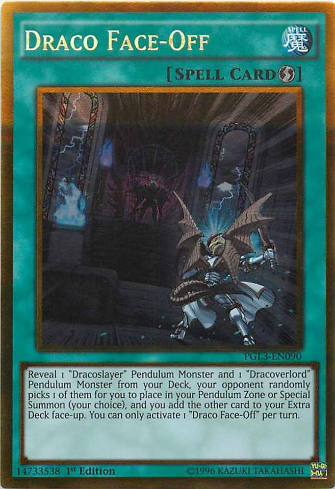 Draco Face-Off [PGL3-EN090] Gold Rare 