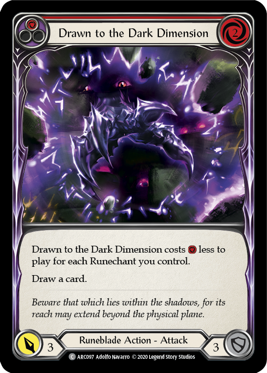 Drawn to the Dark Dimension (Red) [U-ARC097] (Arcane Rising Unlimited) Unlimited Rainbow Foil 