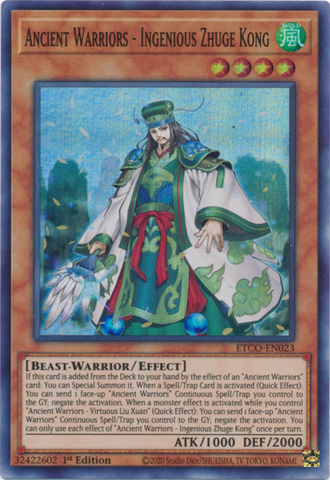 Ancient Warriors - Ingenious Zhuge Kong [ETCO-EN023] Super Rare 