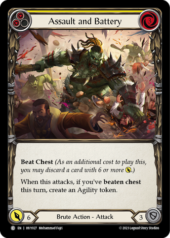 Assault and Battery (Yellow) [HVY027] (Heavy Hitters) Rainbow Foil 