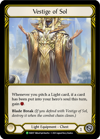 Vestige of Sol (Golden) [FAB017] (Promo) Cold Foil 