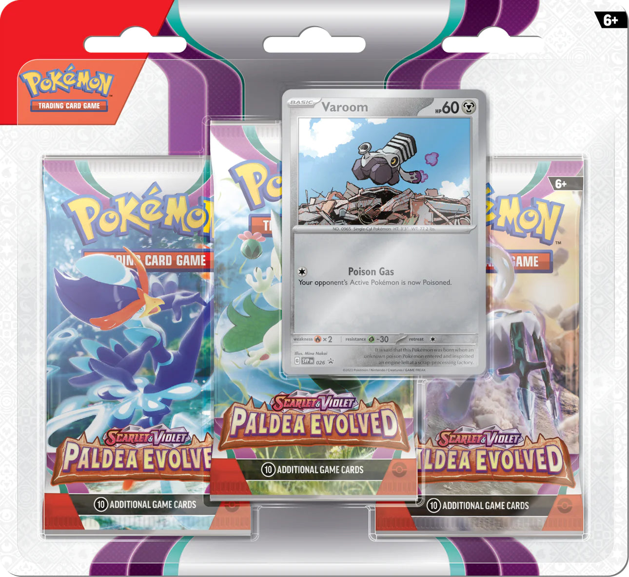 Pokemon - Scarlet And Violet - Paldea Evolved - Varoom - 3 Pack Blister